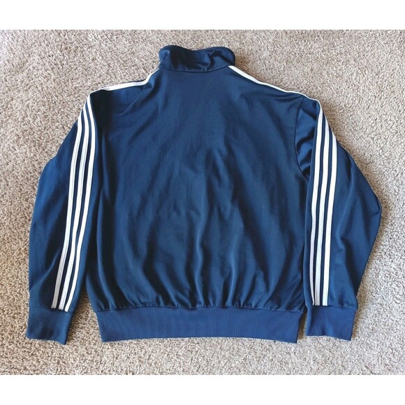 Adidas Track Jacket Mens Large Embroidered Navy Blue Full Zip Pockets Vintage - Picture 7 of 9
